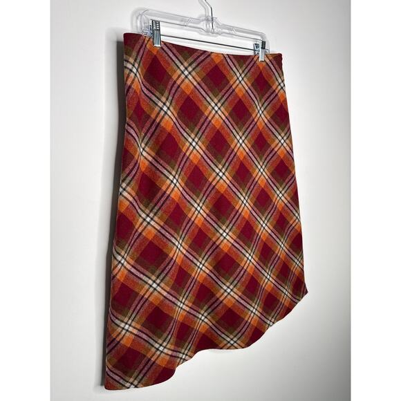 Vintage Bass Wool Plaid A-Line Skirt Lined Side Zip fall winter plaid size 14 - Picture 3 of 9